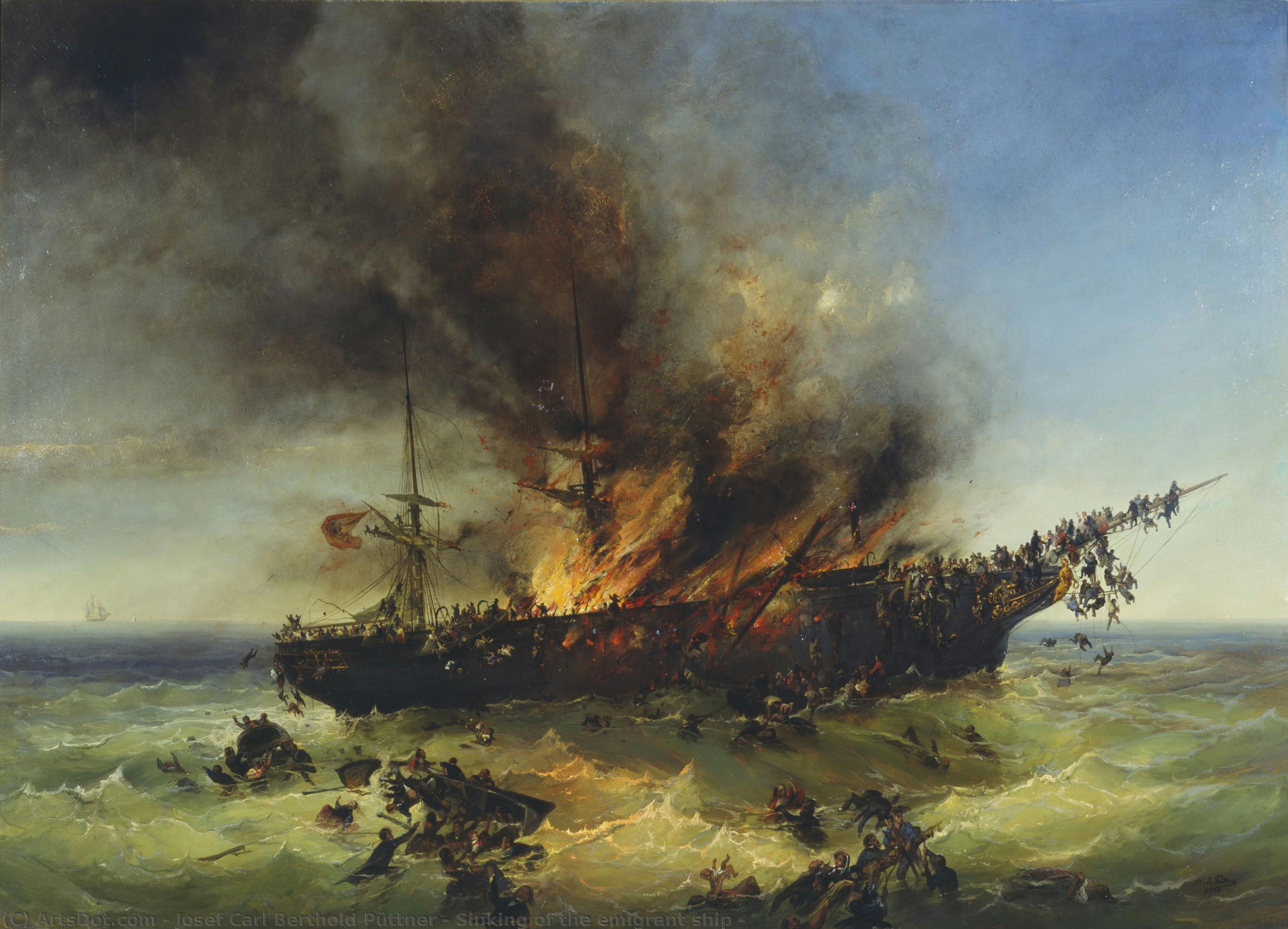 El Hundimiento Del Barco De Emigrantes — Josef Carl Berthold Püttner