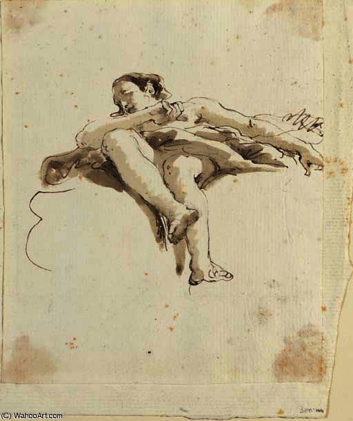 An Angel Seated On A Cloud Seen Di Sotto In Su — Giambattista Tiepolo
