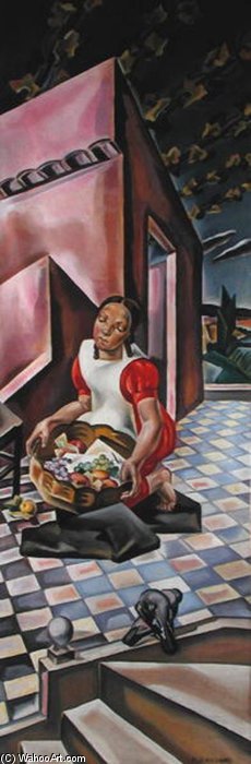 Young Girl With A Basket Of Fruit — María Blanchard