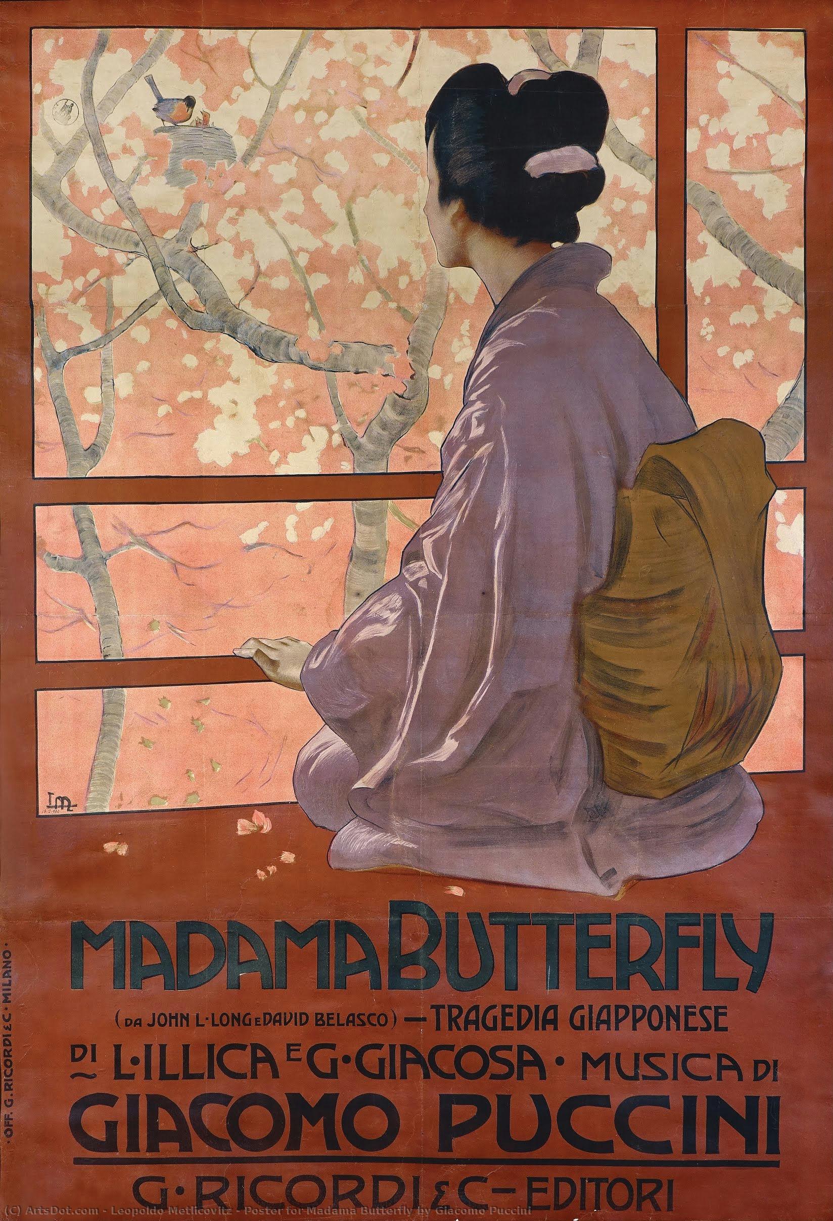 Poster For Madama Butterfly By Giacomo Puccini — Leopoldo Metlicovitz
