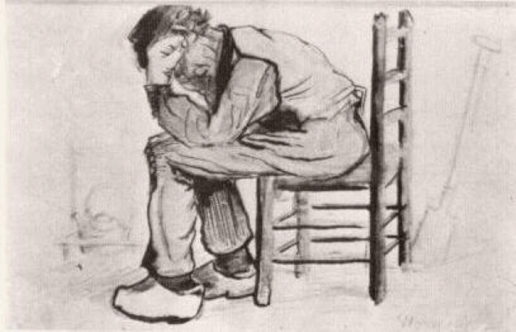 Peasant Sitting By The Fireplace (worn Out) — Vincent Willem Van Gogh