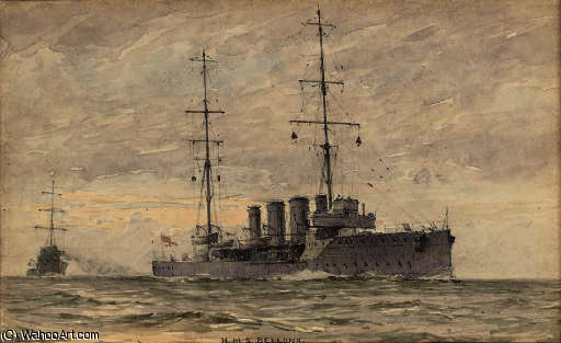 H.m.s. Bellona On Exercise At Sea — Alma Claude Burlton Cull
