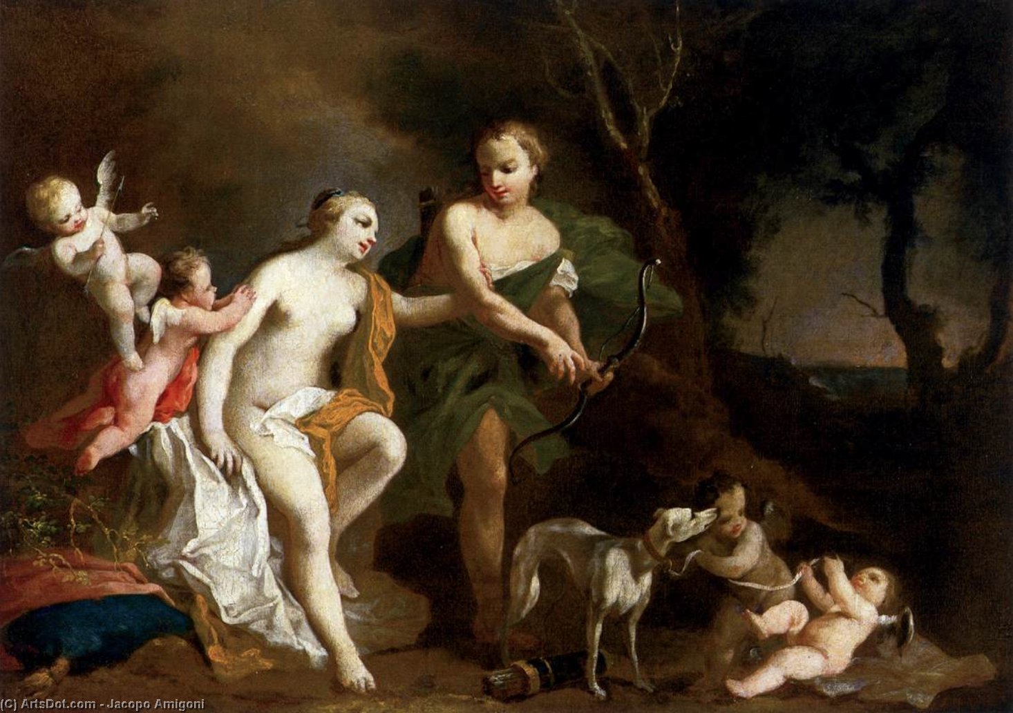 Venus And Adonis — Jacopo Amigoni