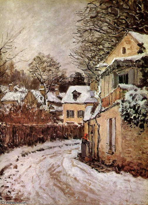 Street In Louveciennes Sun — アルフレッド・シスレー