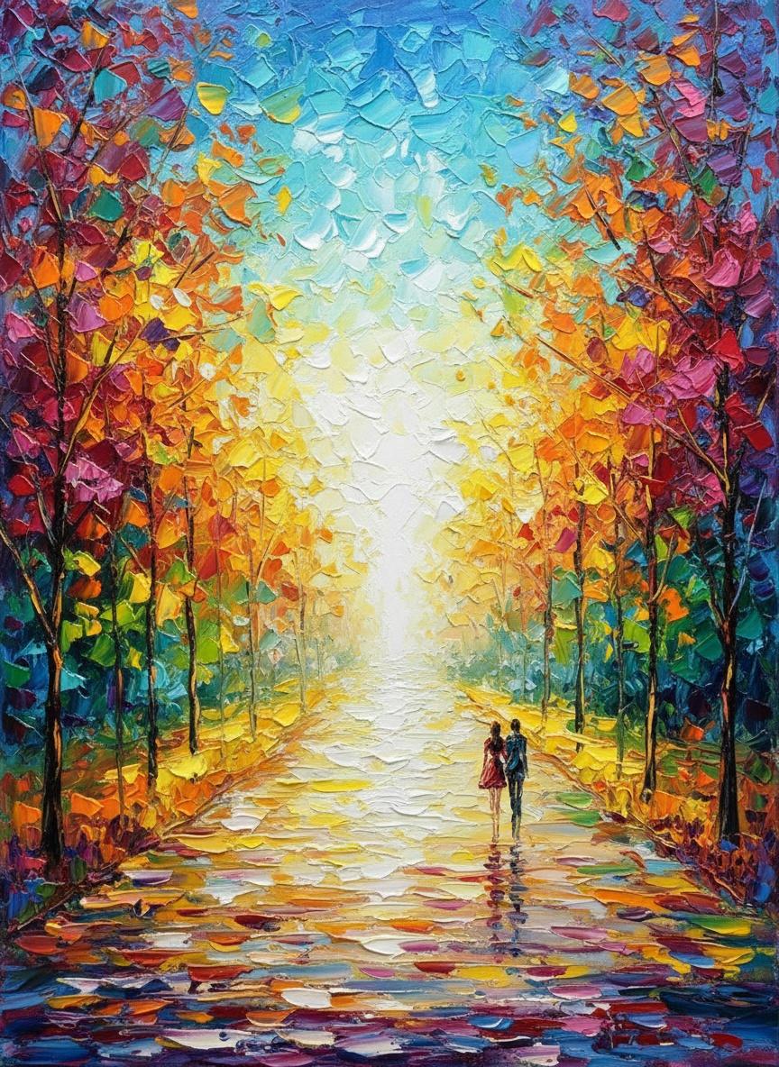 Ethereal Convergence Of Autumnal Light And Silent Paths In A Unique Masterpiece — Christian Noiret
