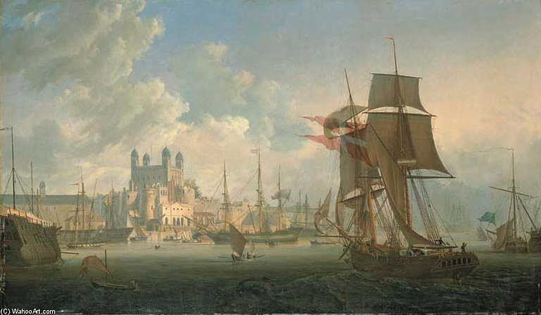 View From The Tower Of London Thames — Ambroise Louis Garneray