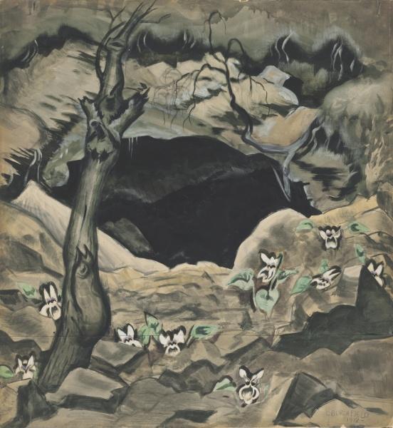 White Violets And Coal Mine — Charles Burchfield
