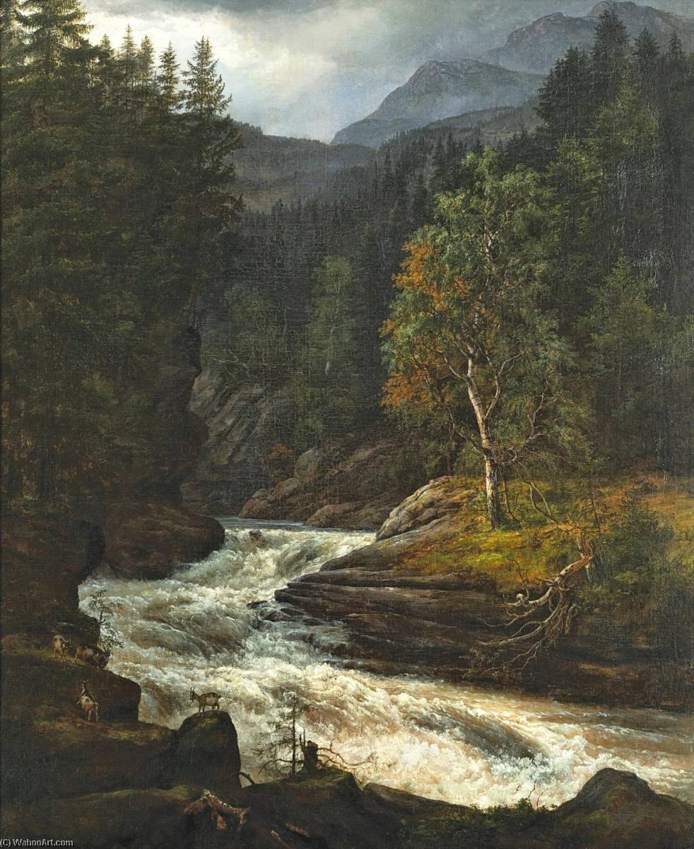 Waterfall In Hemsedal — Johan Christian Claussen Dahl