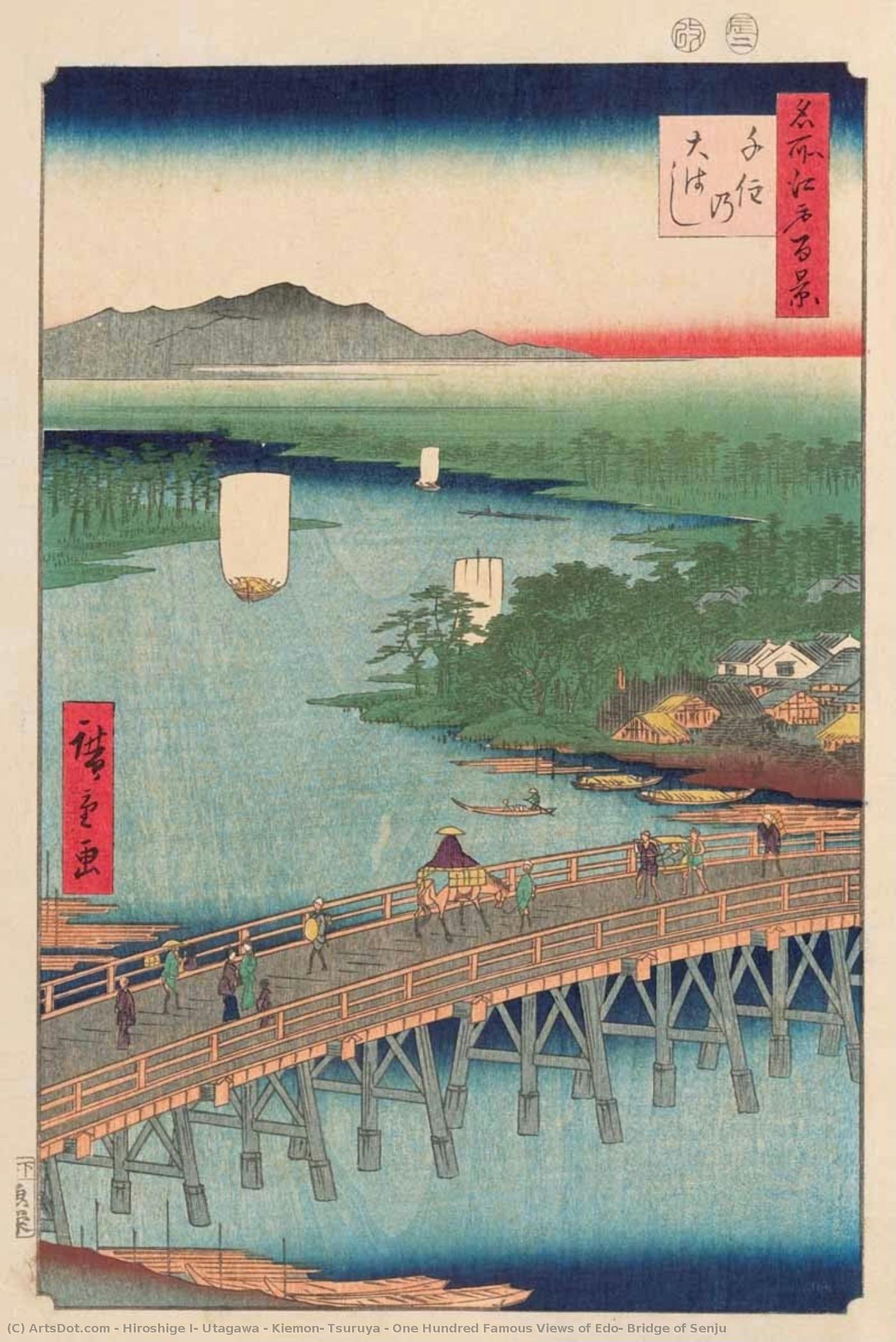 One Hundred Famous Views Of Edo: Bridge Of Senju — Hiroshige I, Utagawa & Kiemon, Tsuruya