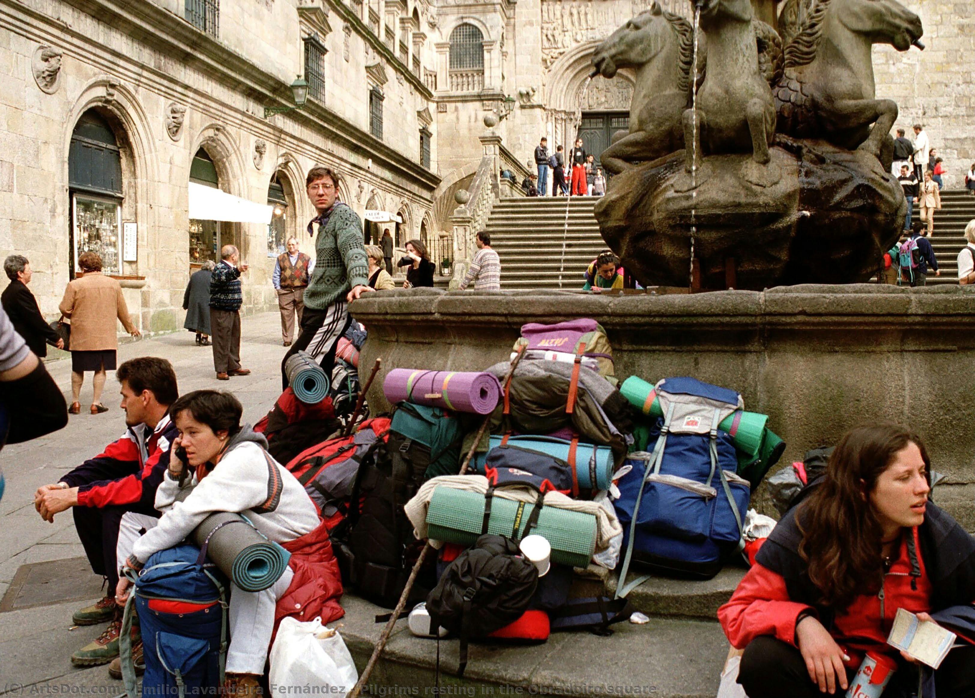Pilgrims Resting In The Obradoiro Square — Emilio Lavandeira Fernández