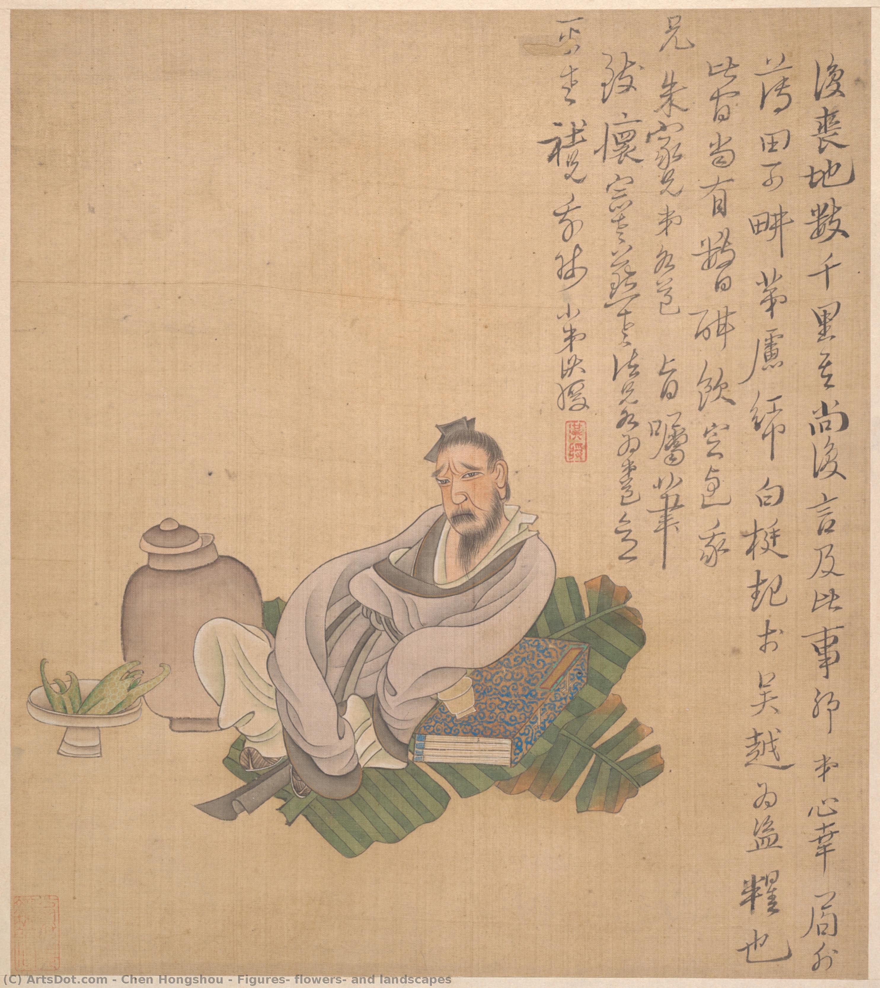 Figures, Flowers, And Landscapes — 陳洪綬