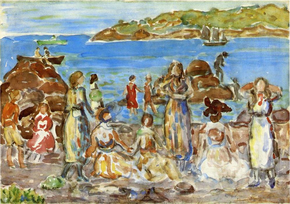 Beach Scene, New England — Maurice Brazil Prendergast
