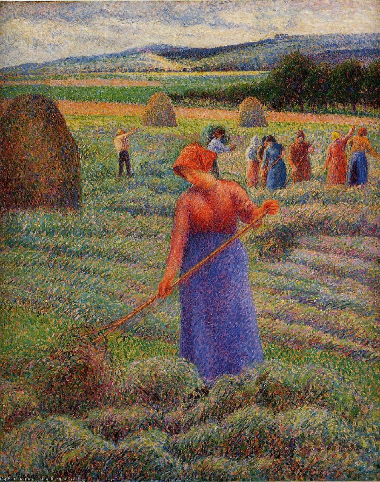 Haymakers At Eragny — Camille Pissarro