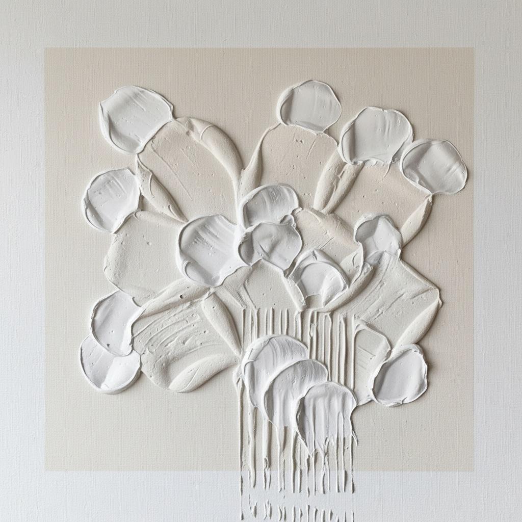 Monolithic Radiance: A Sculptural Study Of Organic Form And Ethereal White Impasto — David Moreau