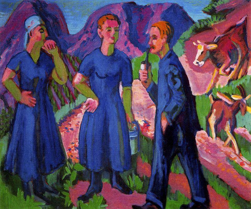 Los Tres Agricultores — Ernst Ludwig Kirchner