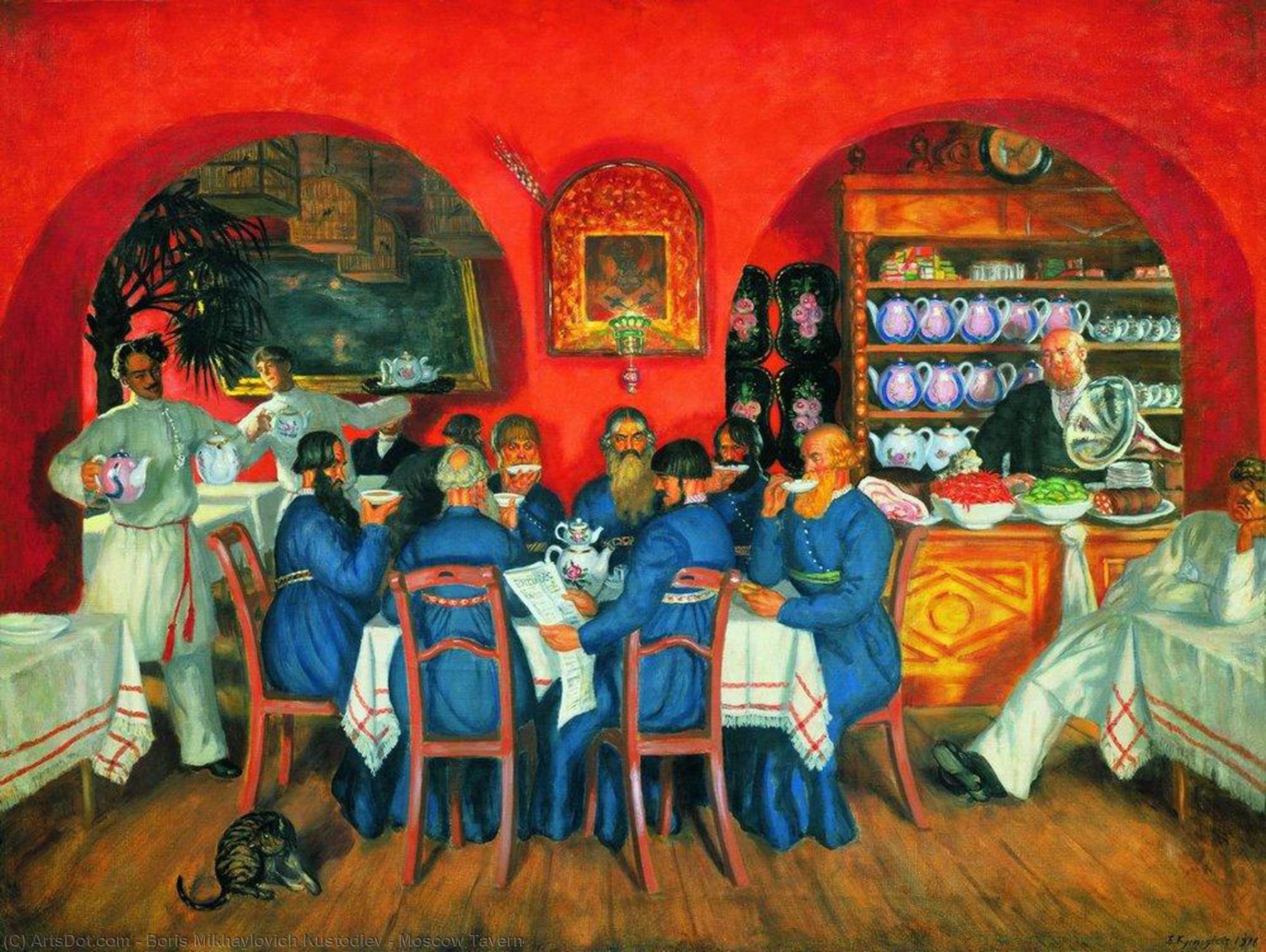 Moscow Tavern — Boris Mikhailovich Kustodiev