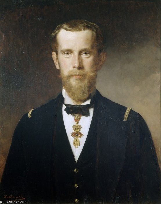 Kronprinz Rudolf Im Flottenrock Mit Dem Orden Vom Goldenen Vlies — Baron Heinrich Von Angeli