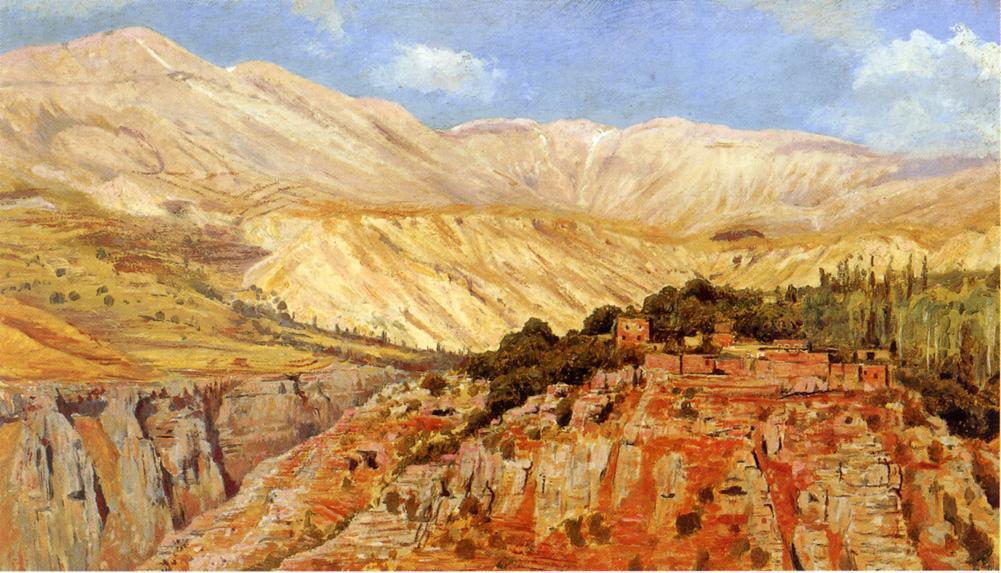 Village In Atlas Mountains, Morocco — Edwin Lord Weeks