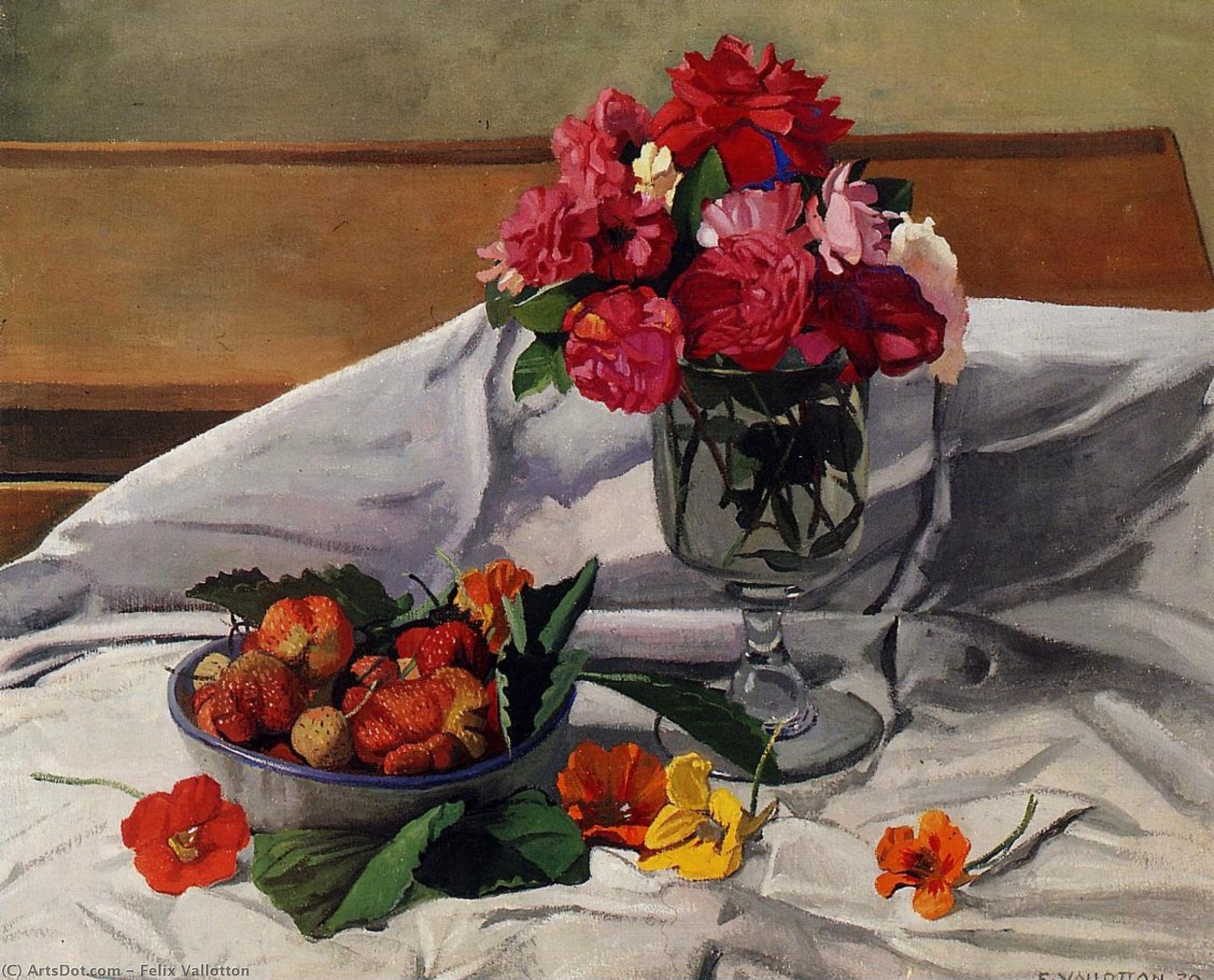 Flowers And Strawberries — Félix Vallotton