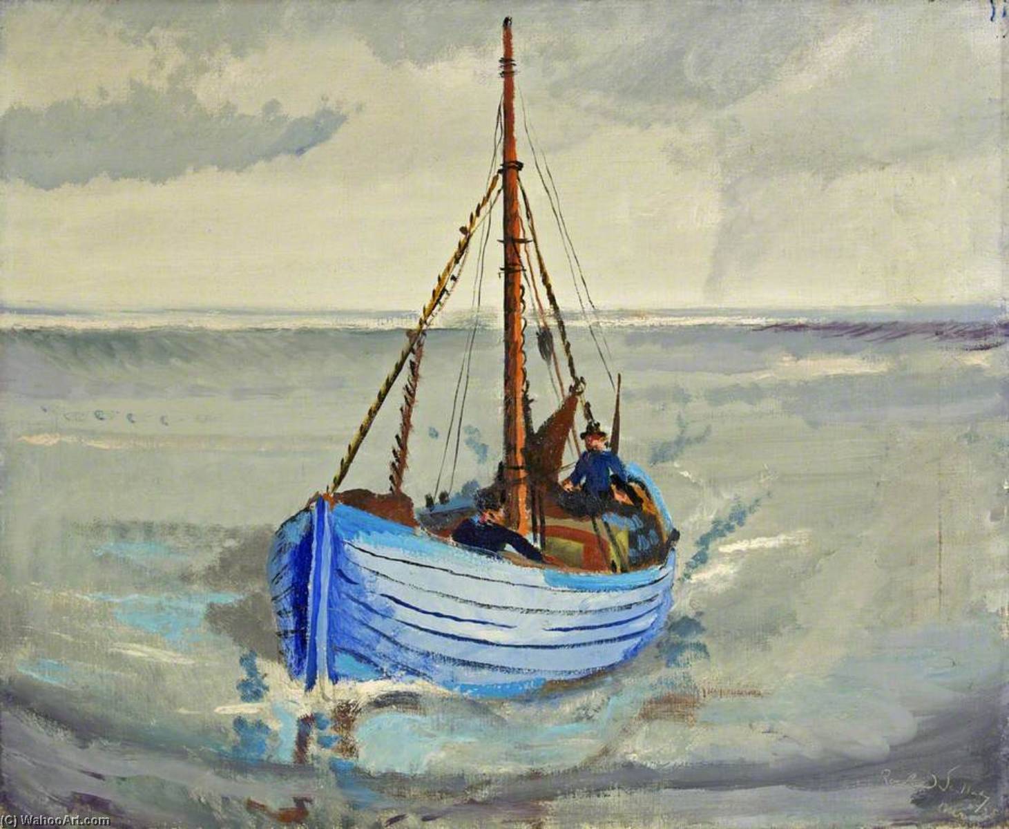Fishing Boats At Staithes, Yorkshire — Rowland Suddaby