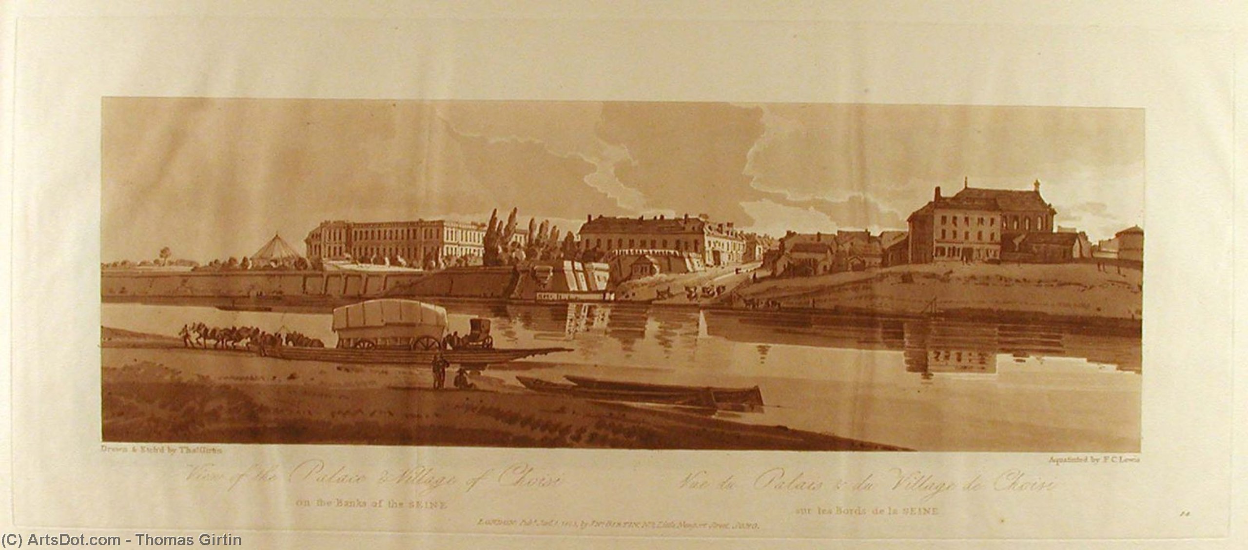 View Of The Palace ^ Village Of Choisi On The Banks Of The Seine — Thomas Girtin