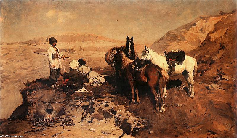 Caucasian Scouts — Alfred Wierusz Kowalski