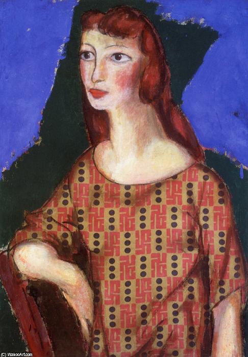 Portrait Of A Girl In A Flowered Dress — Alfred Henry Maurer