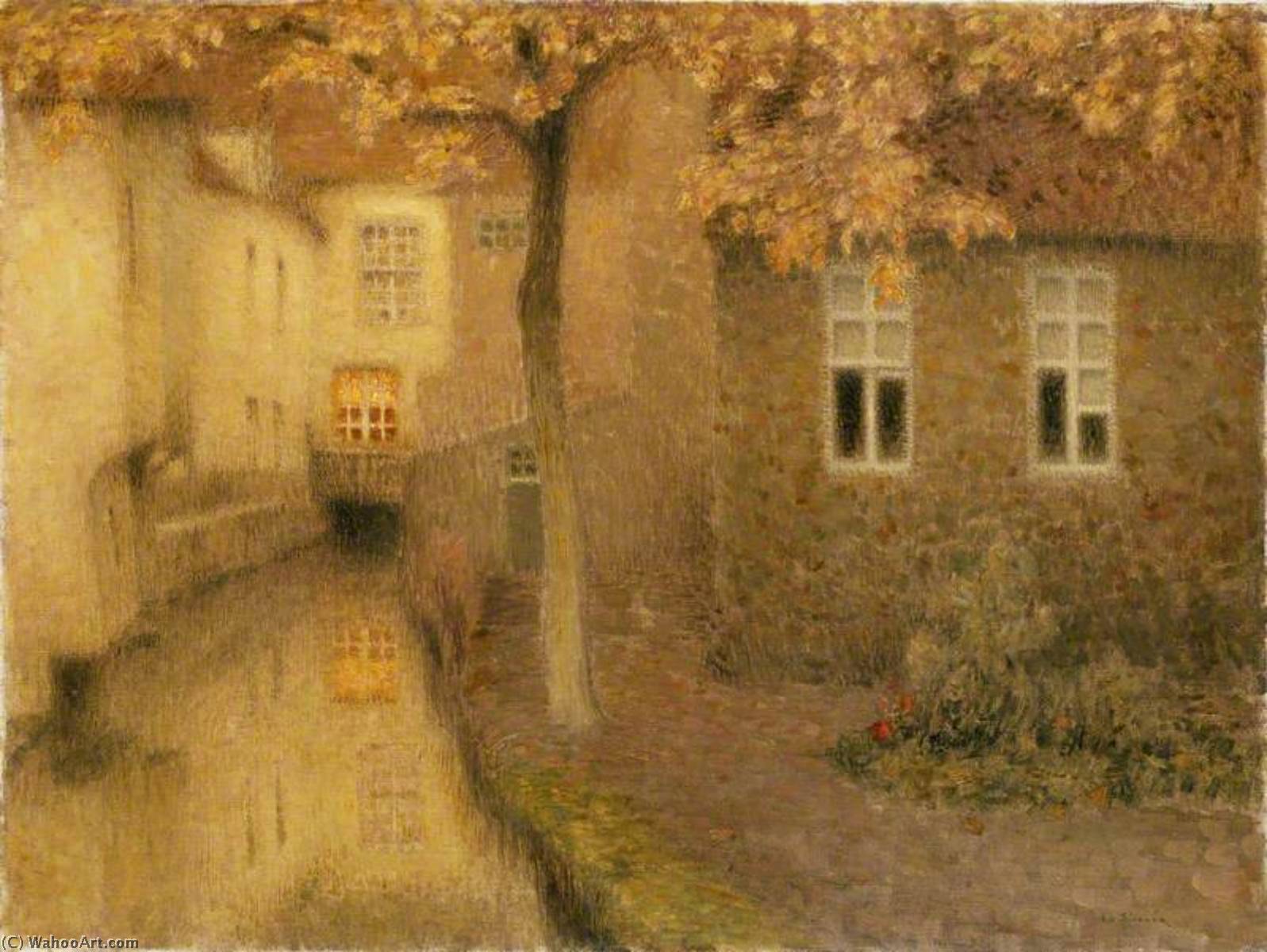 A Canal In Bruges At Dusk — Henri Le Sidaner