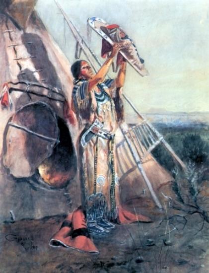 Sun Worship In Montana — Charles Marion Russell