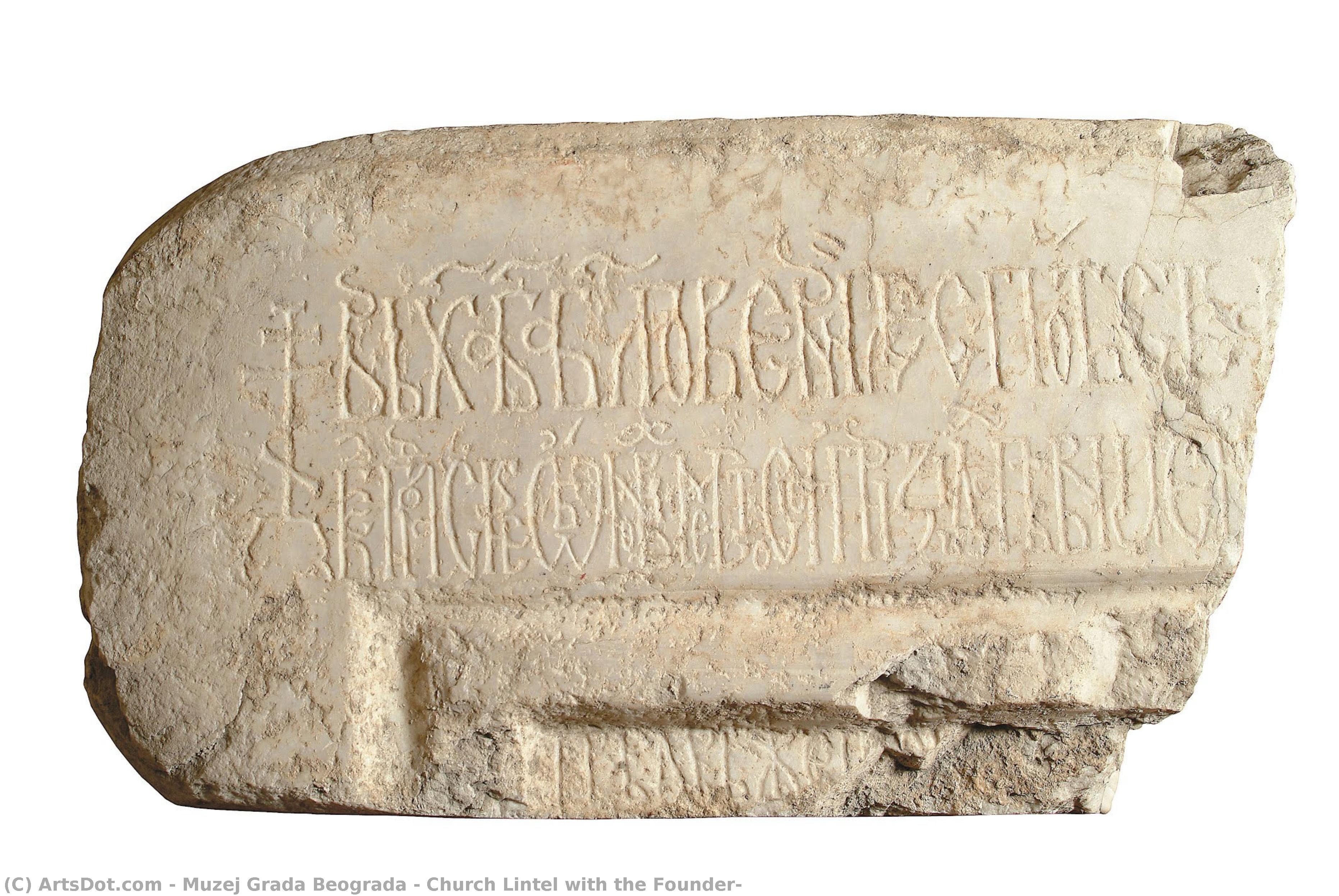 Church Lintel With The Founder — Muzej Grada Beograda