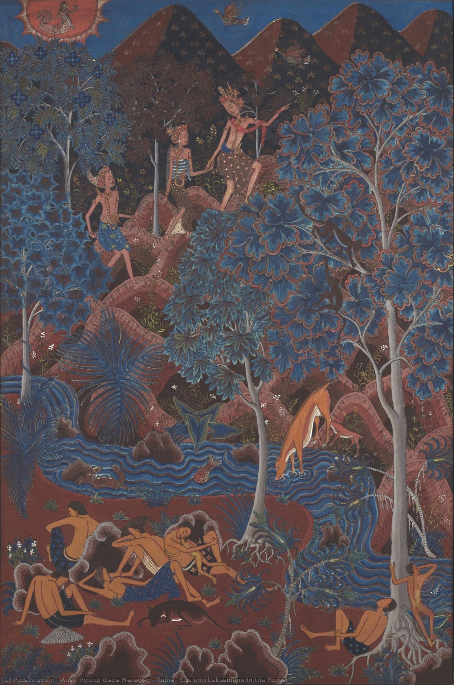 Rama, Sita And Laksamana In The Forest — Anak Agung Gede Meregeg