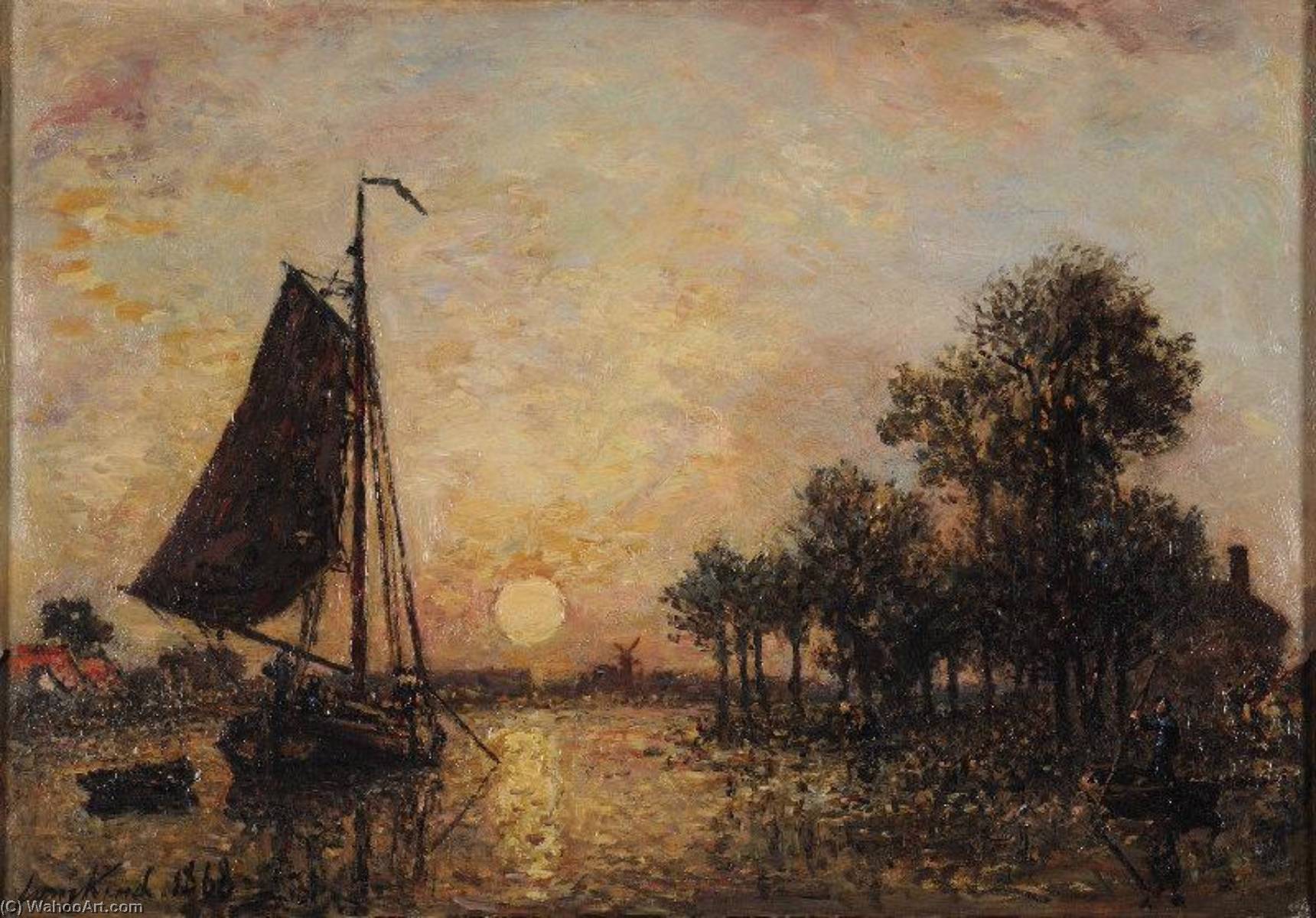 Coucher De Soleil En Hollande — Johan Barthold Jongkind