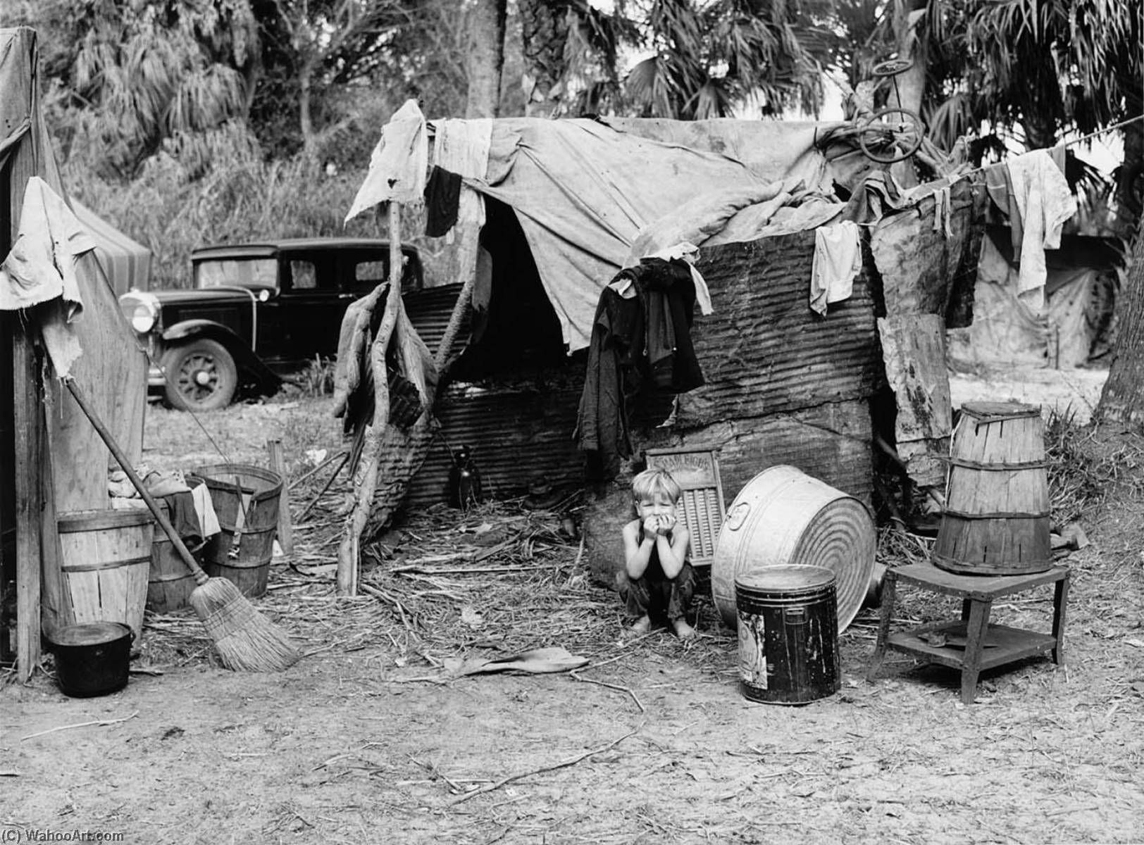 Child In Doorway Of Shack Of Migrant Pickers And Packing House Workers, Near Belle Glade, Florida — Marion Post Wolcott