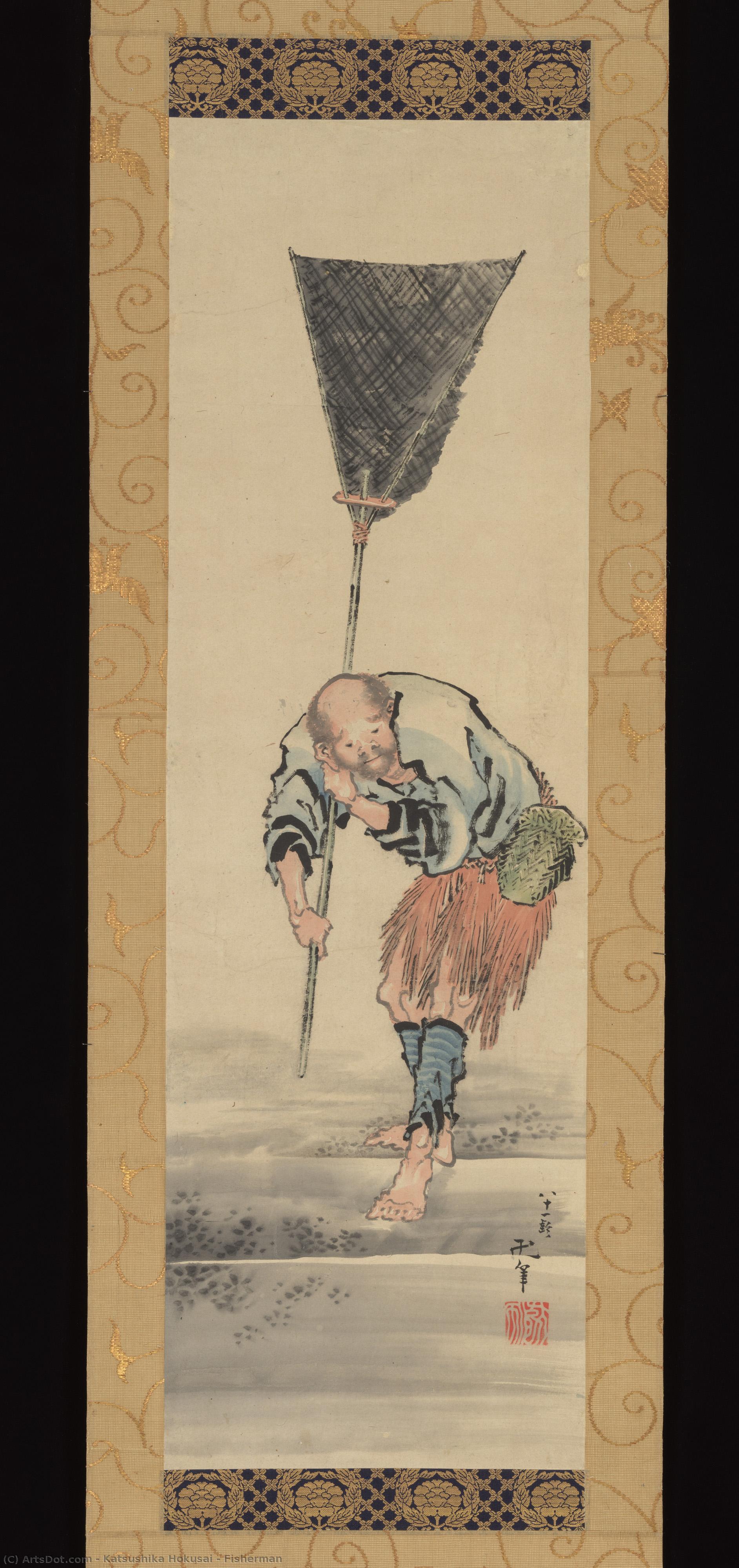 Fisherman — 葛飾北斎 (katsushika Hokusai)