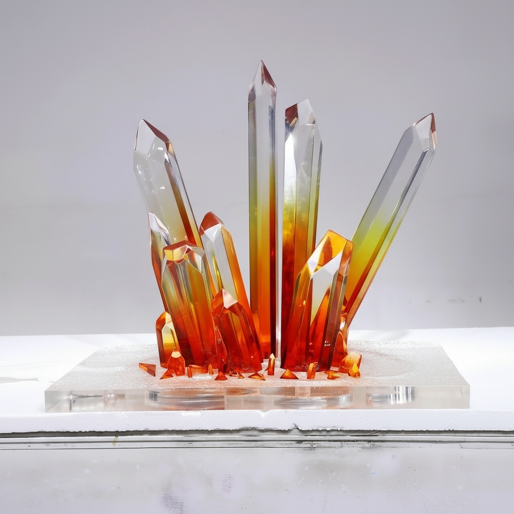 Gradient Crystal Sculpture – Modern Resin Art