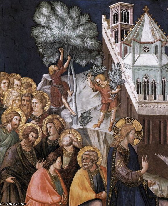 Assisi-vault-entry Of Christ Into Jerusalem (detail) — Pietro Lorenzetti