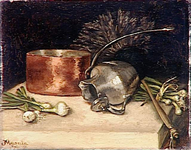 Ustensiles De Ménage Et Légumes — Magnin Jeanne