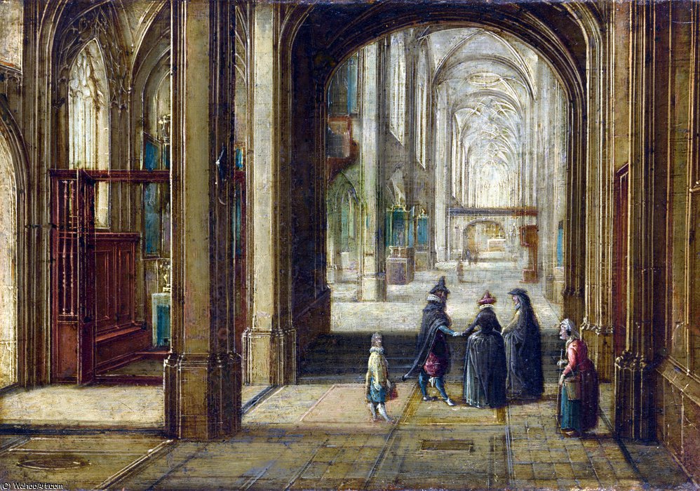 Interior Of A Gothic Church Looking East — Hendrick Van Steenwijck The Younger