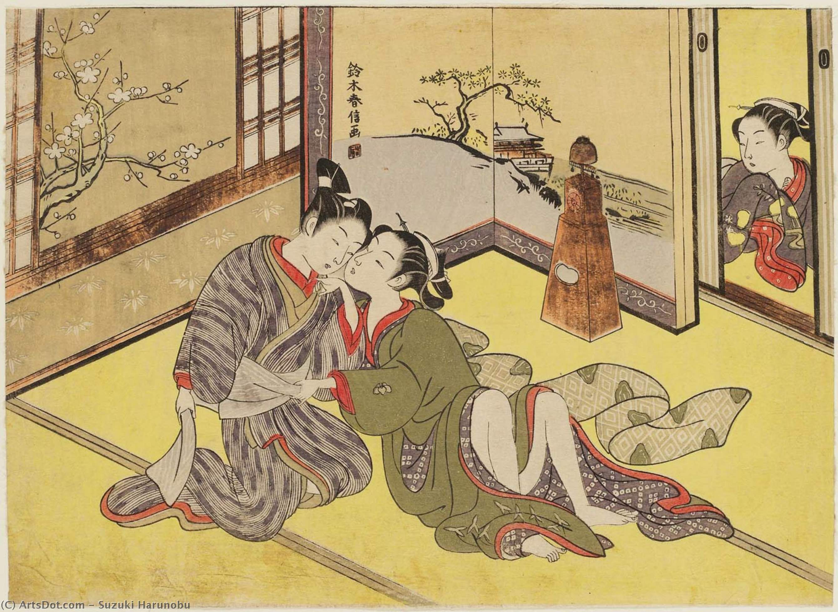 Young Lovers With A Clock — Suzuki Harunobu