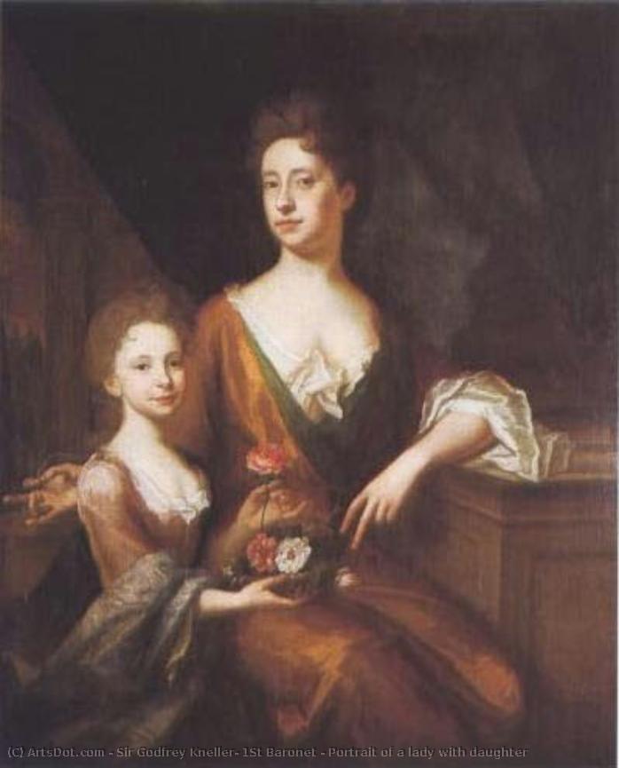 Portrait Of A Lady With Daughter — Sir Godfrey Kneller, 1st Baronet