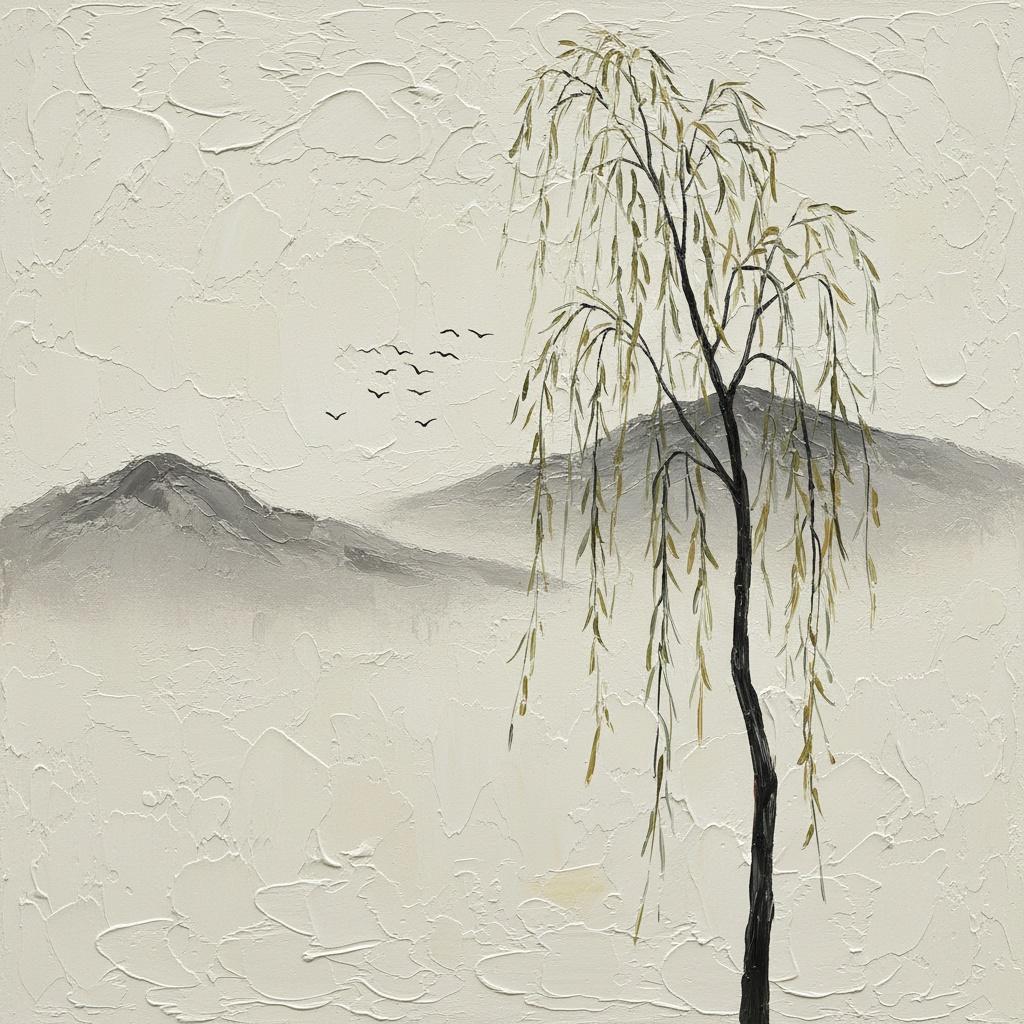 Flüstern Der Trauerweide Inmitten Eines Stillen Monochromen Bergnebels — Laurent Garnier