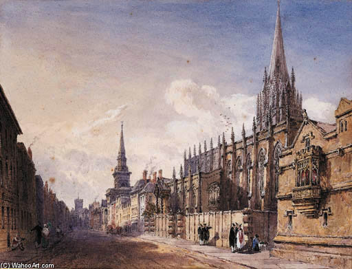 Scholars And Figures Outside St. Mary Magdalen Church, Oxford — Joseph Murray Ince
