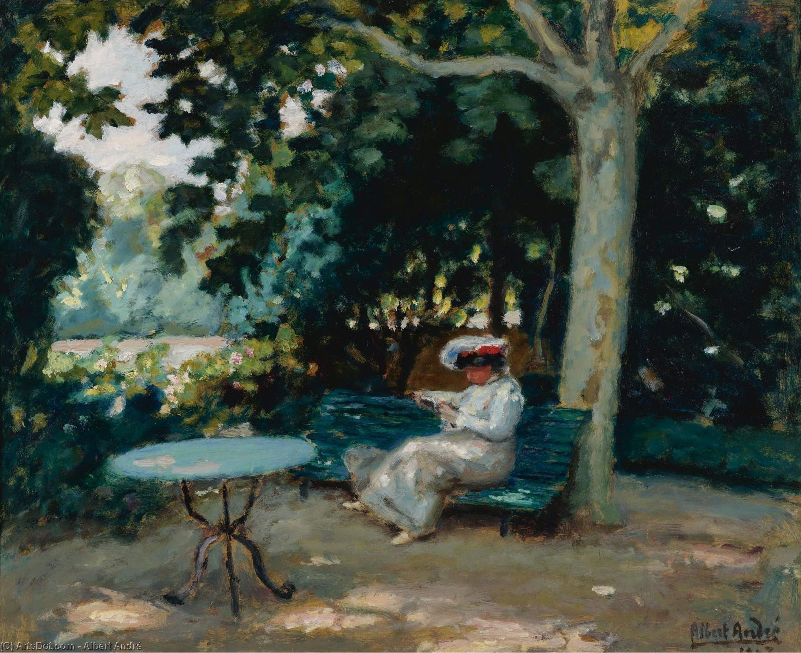 Reading At The Garden, (1903) — Albert André