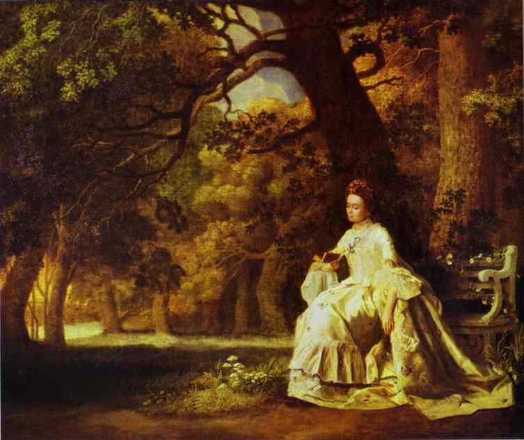 Lady Reading In A Wooded Park — George Stubbs