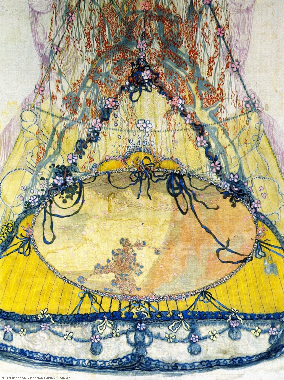 Design On Silk Intended To Be Used As The Train For A Ball Dress (detail) — Charles Edward Conder