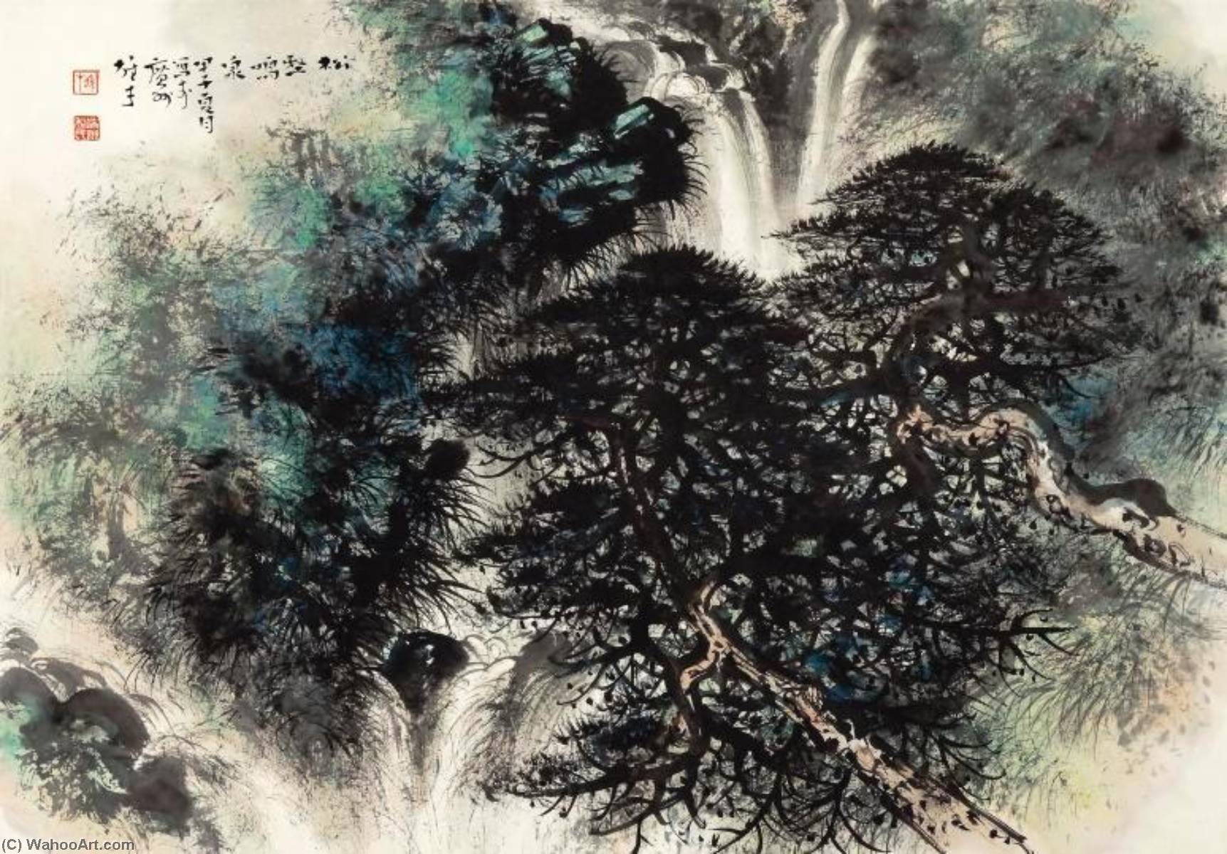 Pine Trees By The Spring — Li Xiongcai
