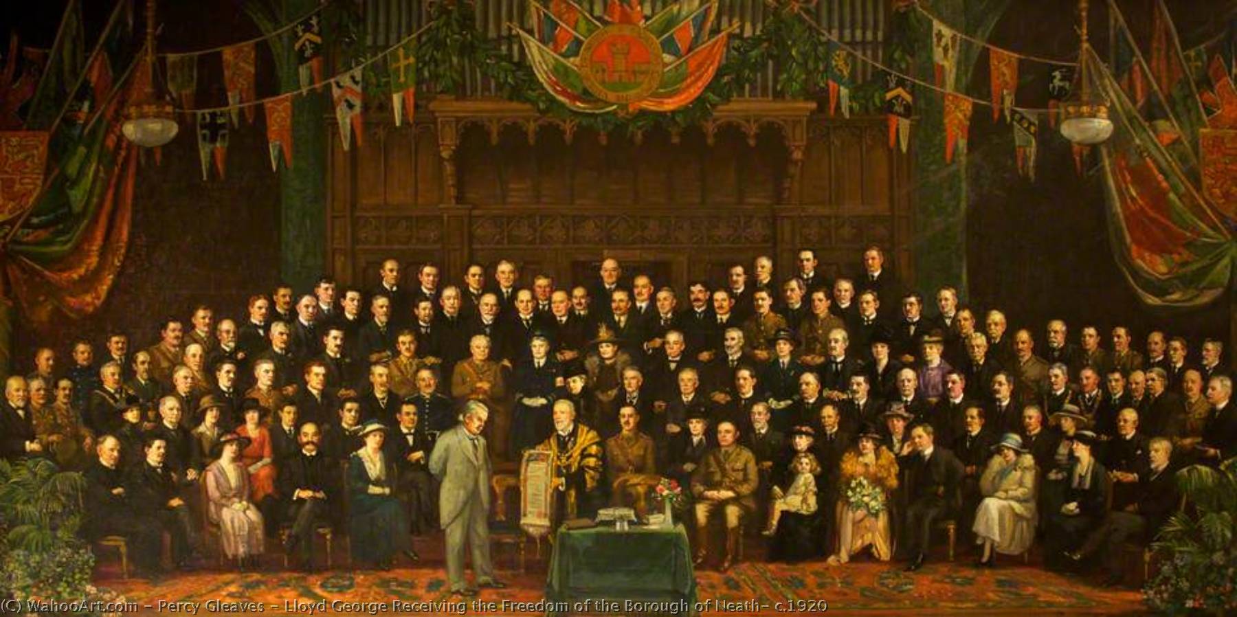 Lloyd George Receiving The Freedom Of The Borough Of Neath, C.1920 — Percy Gleaves