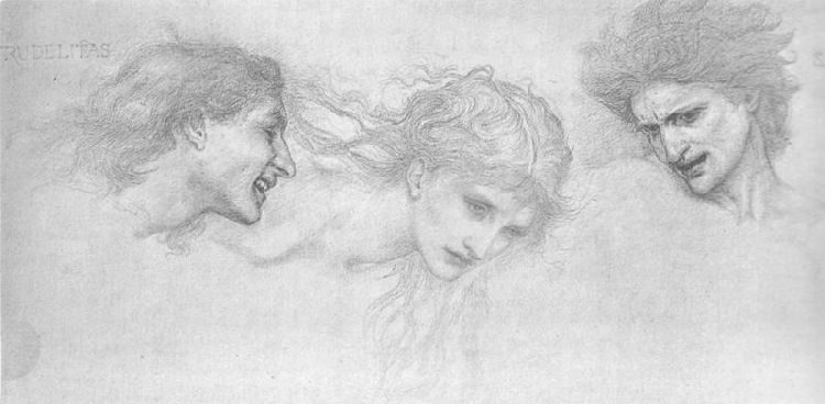 Heads Of Despight, Cruelty, And Dame Amoret — Edward Coley Burne-jones