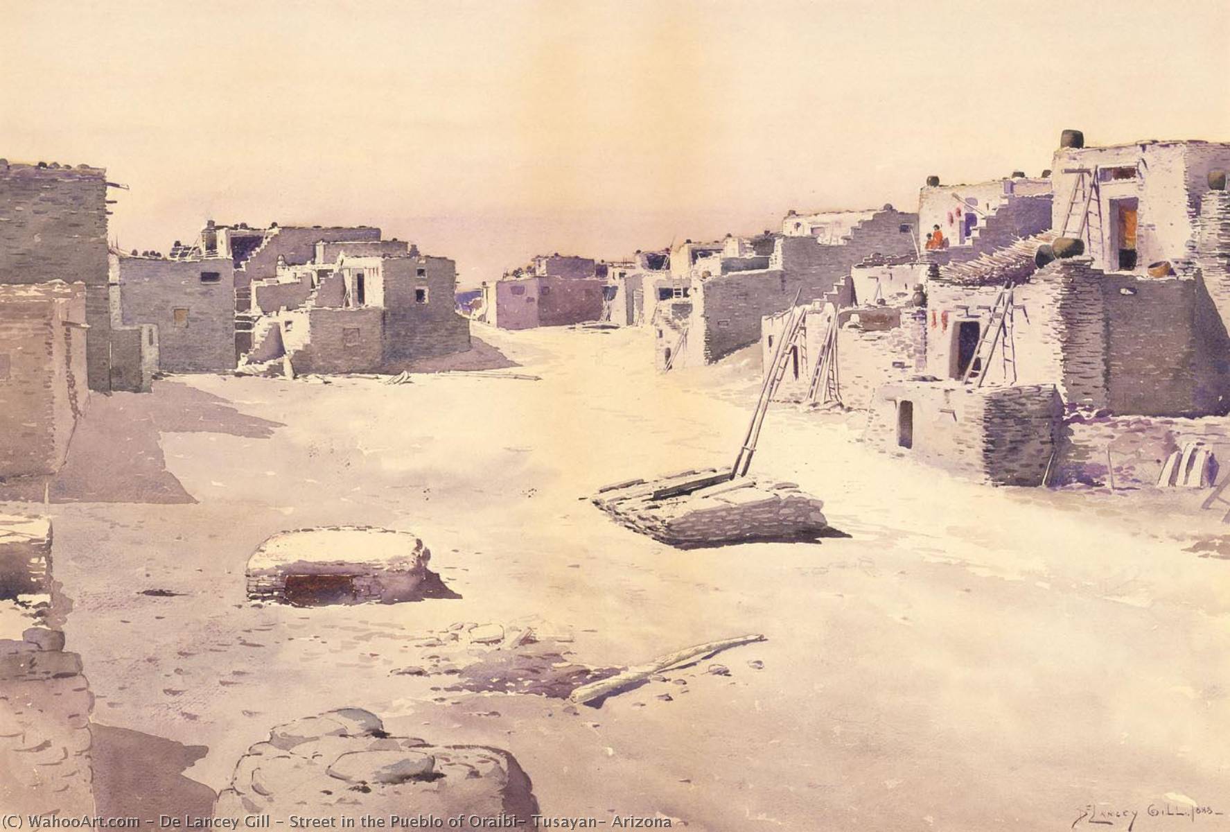Street In The Pueblo Of Oraibi, Tusayan, Arizona — De Lancey Gill