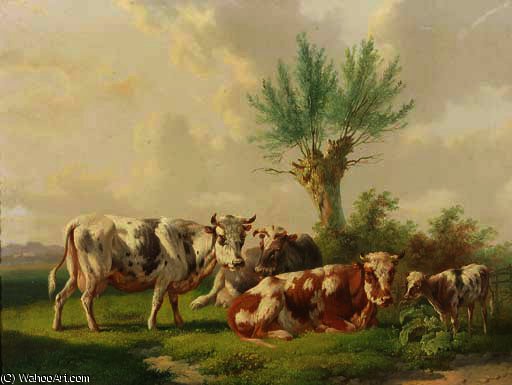 Cows In A Field — Albertus Verhoesen